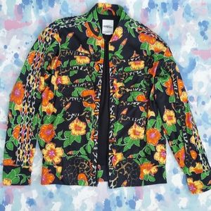 Jeremy Scott x Adidas | Tropical Floral Leopard Bones Track Jacket